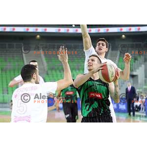 Gregor Hrovat of Petrol Olimpija in action during ABA league basketball match between Petrol Olimpija and Mega Bemax in SRC Stozice, Ljubljana on January 5, 2018