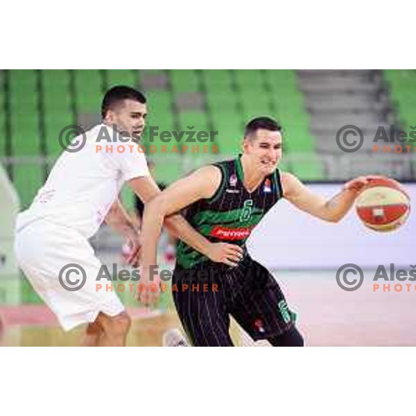 Jan Span of Petrol Olimpija in action during ABA league basketball match between Petrol Olimpija and Mega Bemax in SRC Stozice, Ljubljana on January 5, 2018