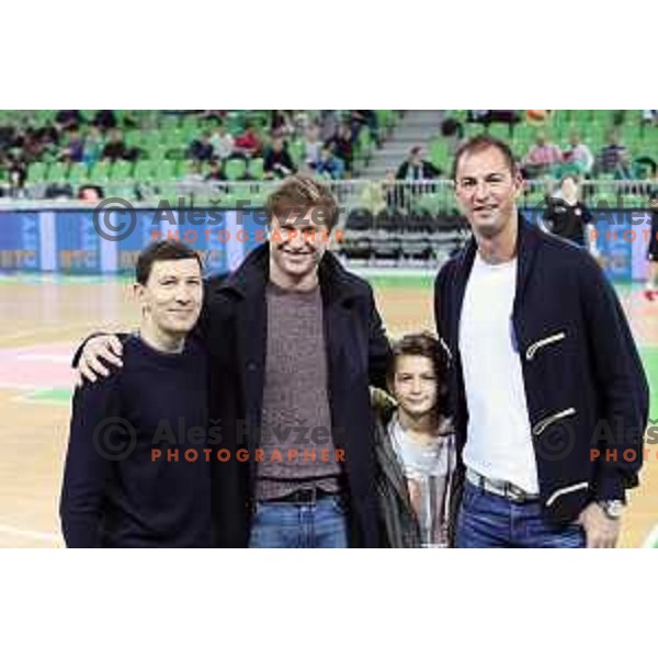 Vlado Ilievski, Vladimer Boisa, Primoz Brezec during ABA league basketball match between Petrol Olimpija and Mega Bemax in SRC Stozice, Ljubljana on January 5, 2018