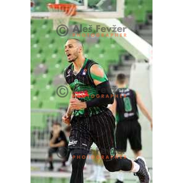 Jordan Morgan of Petrol Olimpija in action during ABA league basketball match between Petrol Olimpija and Mega Bemax in SRC Stozice, Ljubljana on January 5, 2018