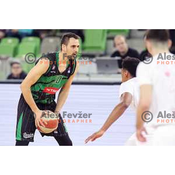 Domen Lorbek of Petrol Olimpija in action during ABA league basketball match between Petrol Olimpija and Mega Bemax in SRC Stozice, Ljubljana on January 5, 2018