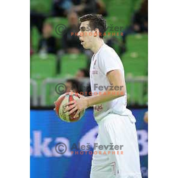 Vlatko Cancar in action during ABA league basketball match between Petrol Olimpija and Mega Bemax in SRC Stozice, Ljubljana on January 5, 2018