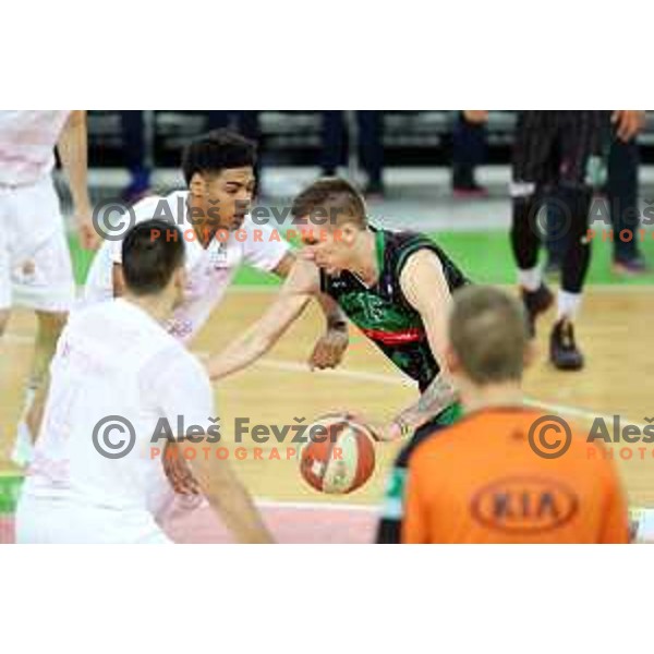 Gregor Hrovat of Petrol Olimpija in action during ABA league basketball match between Petrol Olimpija and Mega Bemax in SRC Stozice, Ljubljana on January 5, 2018