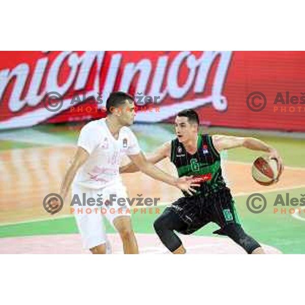 Jan Span of Petrol Olimpija in action during ABA league basketball match between Petrol Olimpija and Mega Bemax in SRC Stozice, Ljubljana on January 5, 2018