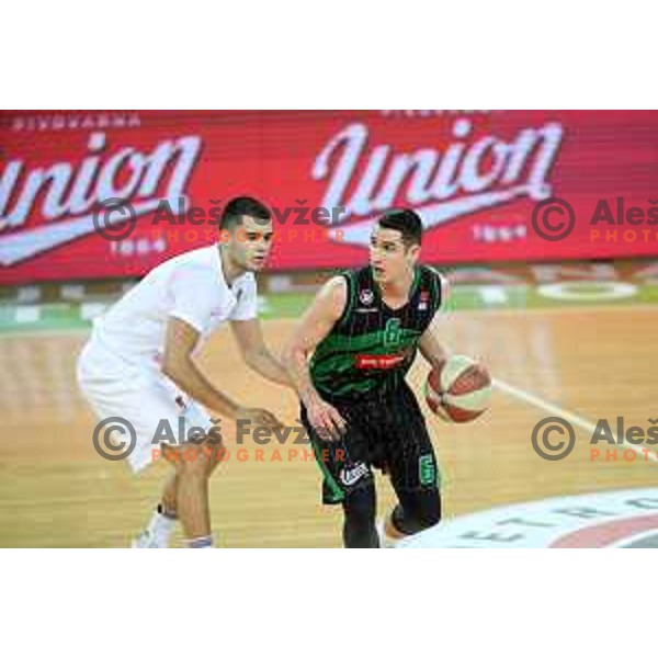 Jan Span of Petrol Olimpija in action during ABA league basketball match between Petrol Olimpija and Mega Bemax in SRC Stozice, Ljubljana on January 5, 2018