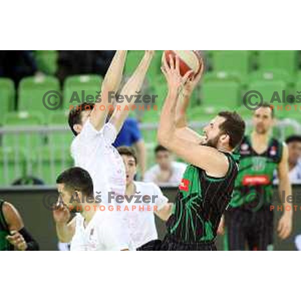 Bojan Radulovic of Petrol Olimpija in action during ABA league basketball match between Petrol Olimpija and Mega Bemax in SRC Stozice, Ljubljana on January 5, 2018