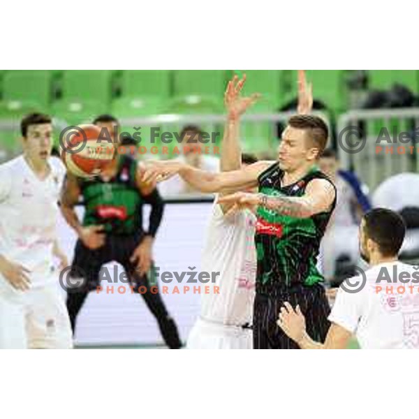 Gregor Hrovat of Petrol Olimpija in action during ABA league basketball match between Petrol Olimpija and Mega Bemax in SRC Stozice, Ljubljana on January 5, 2018