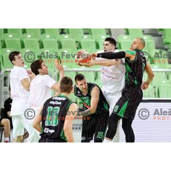 Jordan Morgan of Petrol Olimpija in action during ABA league basketball match between Petrol Olimpija and Mega Bemax in SRC Stozice, Ljubljana on January 5, 2018