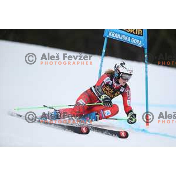 Nina Haver-Loeseth (NOR) skiing in the first run of 54. Golden Fox- Zlata lisica AUDI FIS Ski World Cup giant slalom in Kranjska gora, Slovenia on January 6, 2018