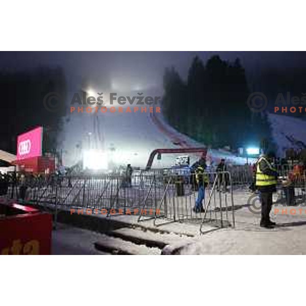 Course inspection before 54. Golden Fox- Zlata lisica AUDI FIS Ski World Cup giant slalom in Kranjska gora, Slovenia on January 6, 2018