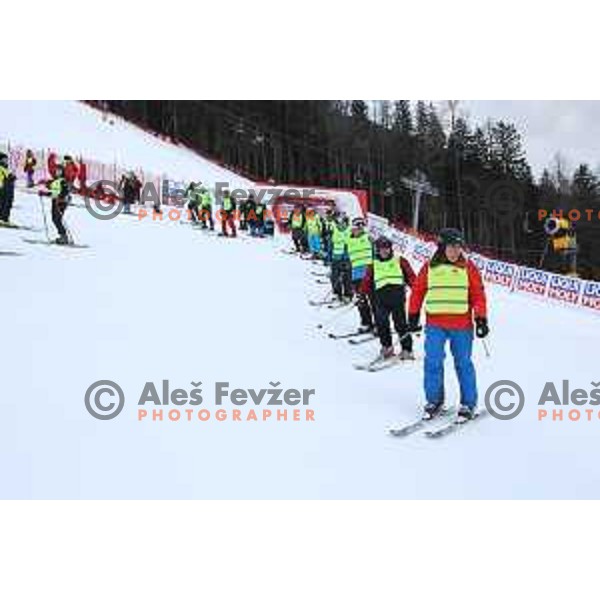 Course inspection before 54. Golden Fox- Zlata lisica AUDI FIS Ski World Cup giant slalom in Kranjska gora, Slovenia on January 6, 2018