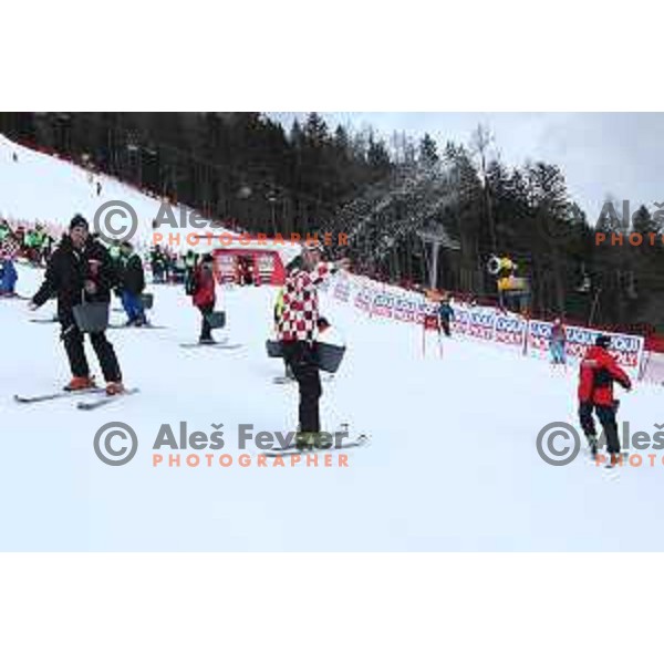Course inspection before 54. Golden Fox- Zlata lisica AUDI FIS Ski World Cup giant slalom in Kranjska gora, Slovenia on January 6, 2018