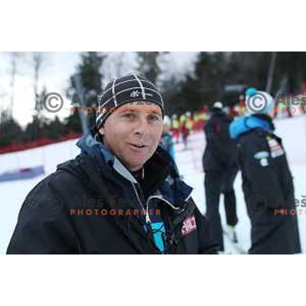 Ales Vidic at Course inspection before 54. Golden Fox- Zlata lisica AUDI FIS Ski World Cup giant slalom in Kranjska gora, Slovenia on January 6, 2018
