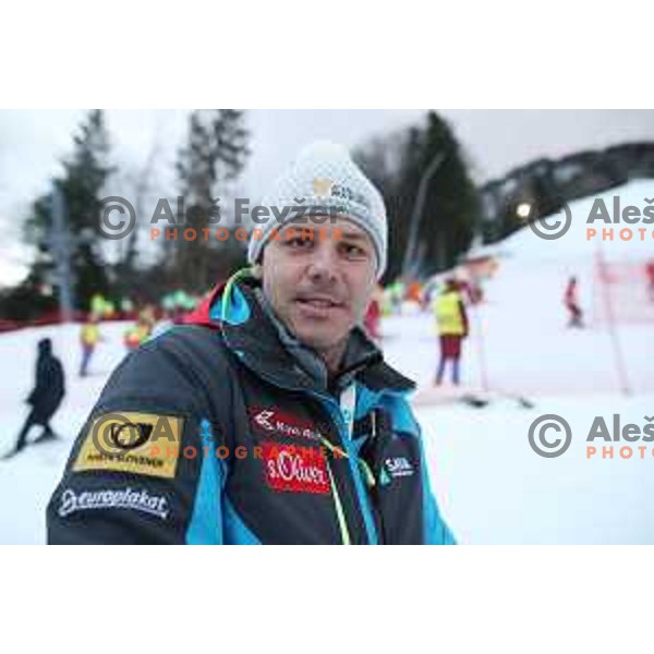 Mitja Dragsic at Course inspection before 54. Golden Fox- Zlata lisica AUDI FIS Ski World Cup giant slalom in Kranjska gora, Slovenia on January 6, 2018