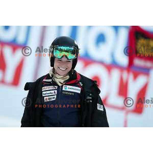 Lara Gut at Course inspection before 54. Golden Fox- Zlata lisica AUDI FIS Ski World Cup giant slalom in Kranjska gora, Slovenia on January 6, 2018