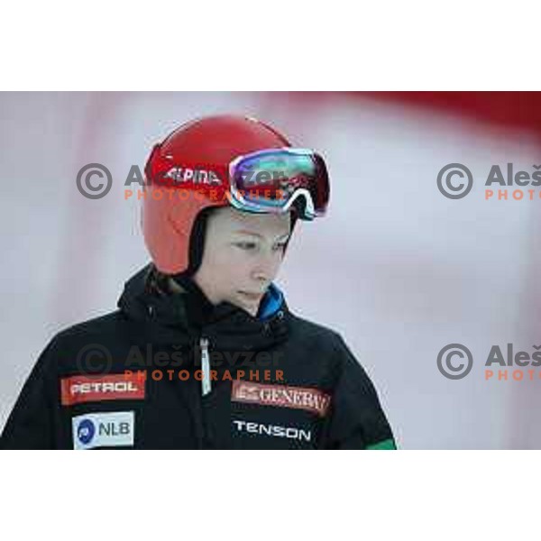 Ana Drev (SLO) at Course inspection before 54. Golden Fox- Zlata lisica AUDI FIS Ski World Cup giant slalom in Kranjska gora, Slovenia on January 6, 2018