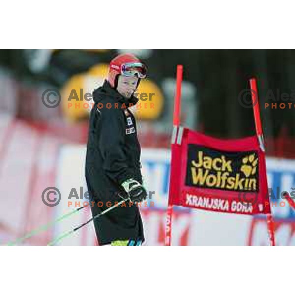 Ana Drev (SLO) at Course inspection before 54. Golden Fox- Zlata lisica AUDI FIS Ski World Cup giant slalom in Kranjska gora, Slovenia on January 6, 2018