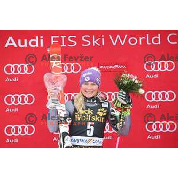 Tessa Worley (FRA) at 54. Golden Fox- Zlata lisica AUDI FIS Ski World Cup giant slalom in Kranjska gora, Slovenia on January 6, 2018