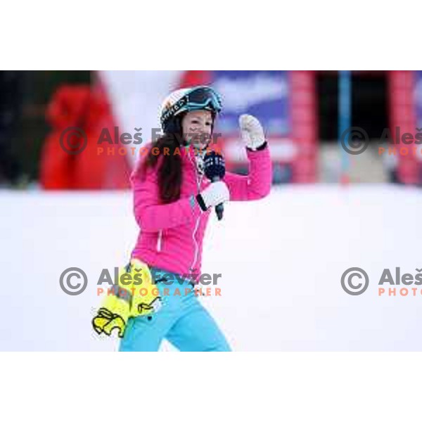 Ana Kobal at Course inspection before 54. Golden Fox- Zlata lisica AUDI FIS Ski World Cup slalom in Kranjska gora, Slovenia on January 7, 2018