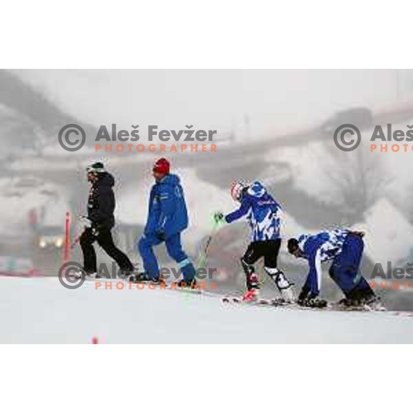 Course inspection before 54. Golden Fox- Zlata lisica AUDI FIS Ski World Cup slalom in Kranjska gora, Slovenia on January 7, 2018