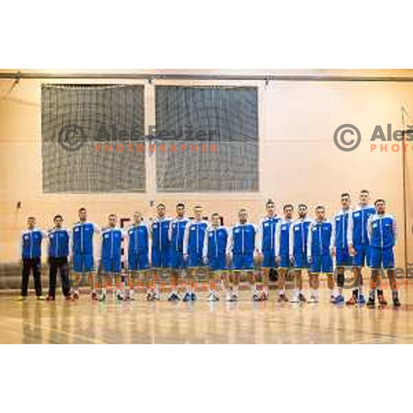 Players of team Slovenia prior to friendly handball match between Slovenia and Serbia, played in Osnovna Sola 3, Murska Sobota, Slovenia on January 9, 2018