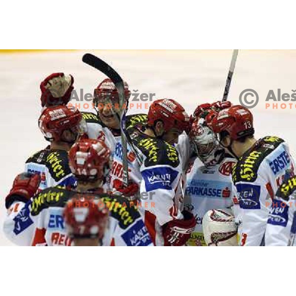 Victory for KAC at ice-hockey game Acroni Jesenice-KAC in Ebel league,played in Podmezakla, Jesenice, Slovenia 18.12.2007.KAC won after penalty shot-out 2:1. Photo by Ales Fevzer 