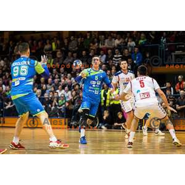 of team Slovenia in action during friendly handball match between Slovenia and Serbia, played in Osnovna Sola 3, Murska Sobota, Slovenia on January 9, 2018