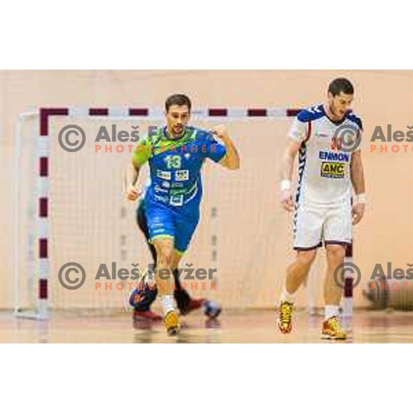 Darko Cingesar of team Slovenia celebrating during friendly handball match between Slovenia and Serbia, played in Osnovna Sola 3, Murska Sobota, Slovenia on January 9, 2018