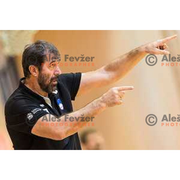 Veselin Vujovic, head coach of team Slovenia in action during friendly handball match between Slovenia and Serbia, played in Osnovna Sola 3, Murska Sobota, Slovenia on January 9, 2018
