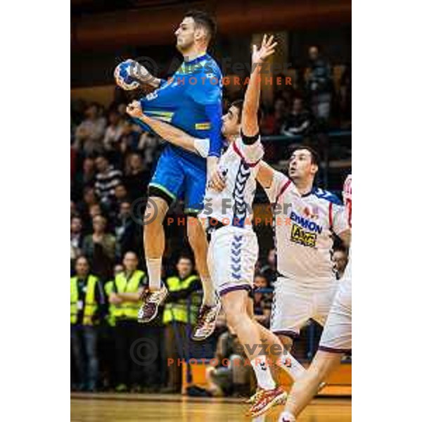 of team Slovenia in action during friendly handball match between Slovenia and Serbia, played in Osnovna Sola 3, Murska Sobota, Slovenia on January 9, 2018