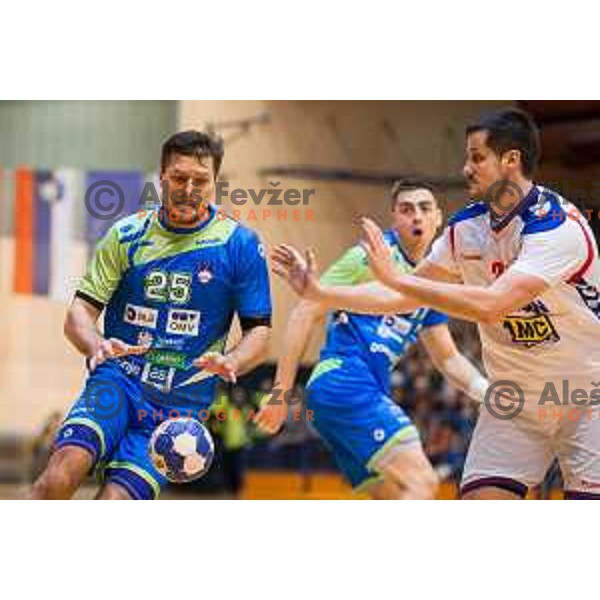 Marko Bezjak of team Slovenia in action during friendly handball match between Slovenia and Serbia, played in Osnovna Sola 3, Murska Sobota, Slovenia on January 9, 2018