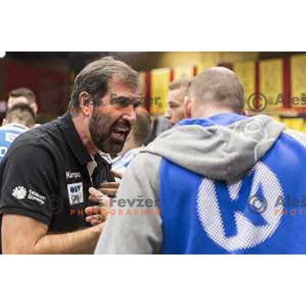 Slovenian head coach Veselin Vujovic in action during friendly match between Slovenia and Serbia, in Red Hall, Velenje on January 10, 2018