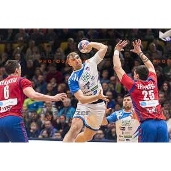 Slovenia’s Ziga Mlakar (55) in action during friendly match between Slovenia and Serbia, in Red Hall, Velenje on January 10, 2018