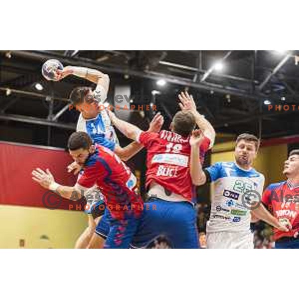 Slovenia’s Nejc Cehte (17) in action during friendly match between Slovenia and Serbia, in Red Hall, Velenje on January 10, 2018