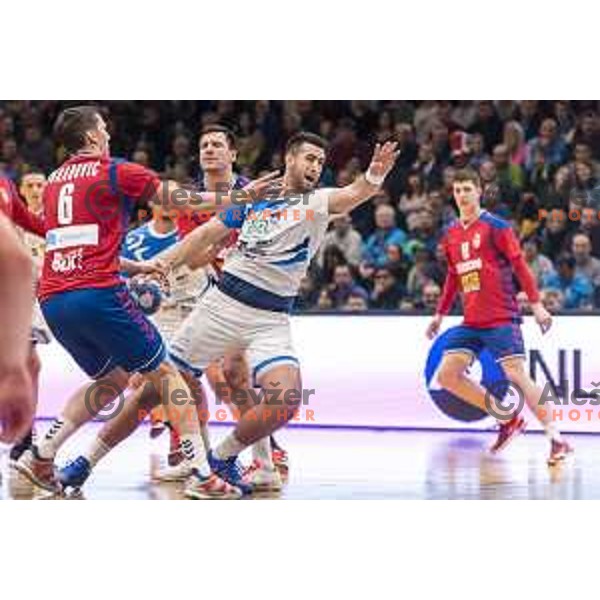 Slovenia’s Igor Zabic (33) in action during friendly match between Slovenia and Serbia, in Red Hall, Velenje on January 10, 2018