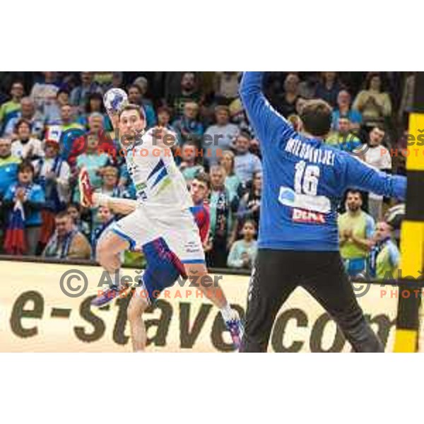 Slovenia’s Darko Cingesar (13) in action during friendly match between Slovenia and Serbia, in Red Hall, Velenje on January 10, 2018