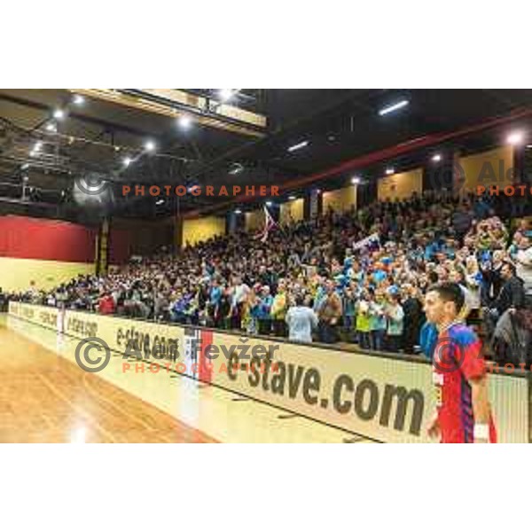 Atmosphere in action during friendly match between Slovenia and Serbia, in Red Hall, Velenje on January 10, 2018