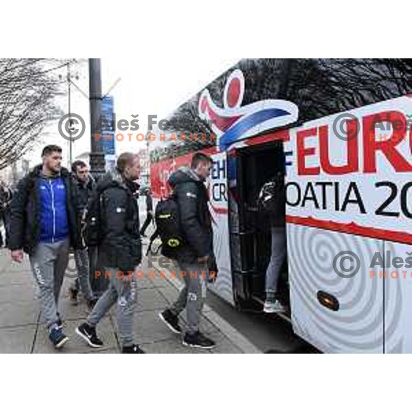 Slovenia Handball team for EHF Euro 2018 departs from Zidani most to Zagreb, Croatia in January 12, 2018