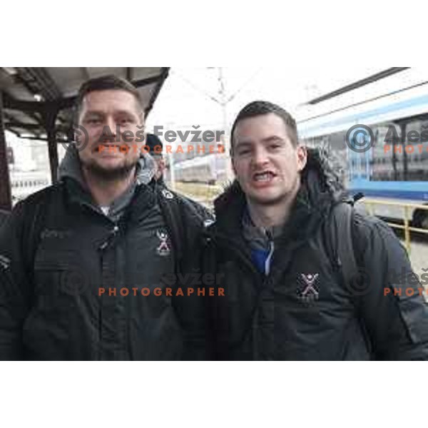 Marko Bezjak and Miha Zarabec of Slovenia Handball team for EHF Euro 2018 depart from Zidani most to Zagreb, Croatia in January 12, 2018
