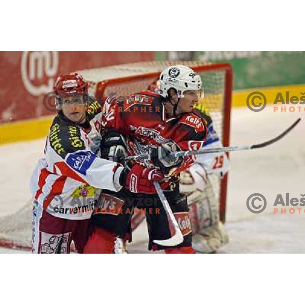 at ice-hockey game Acroni Jesenice-KAC in Ebel league,played in Podmezakla, Jesenice, Slovenia 18.12.2007.KAC won after penalty shot-out 2:1. Photo by Ales Fevzer 