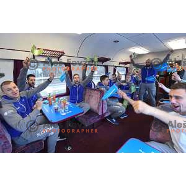 Slovenia Handball team for EHF Euro 2018 departs from Zidani most to Zagreb, Croatia in January 12, 2018