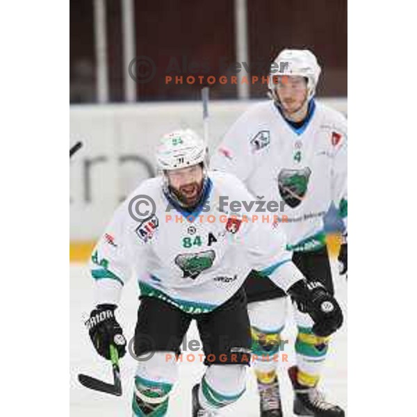 action during Alps League ice-hockey match between SIJ Acroni Jesenice and SZ Olimpija in Podmezakla Hall, Jesenice, Slovenia on January 13, 2018