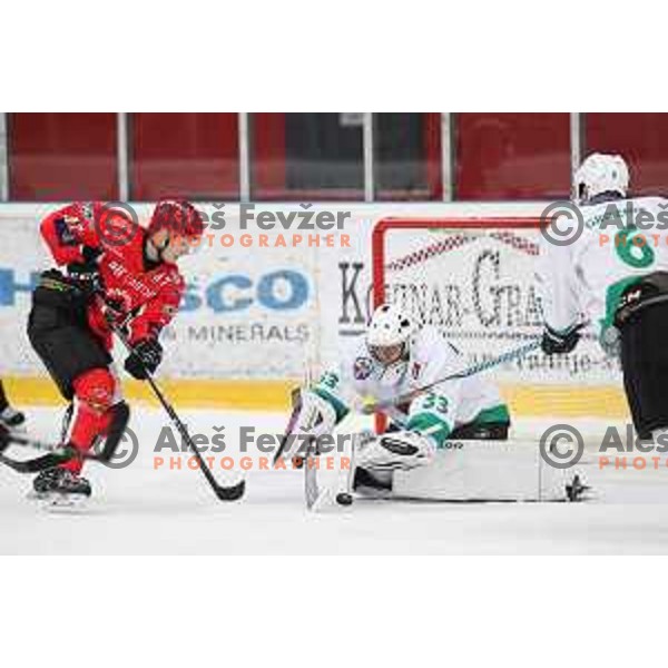 Robert Kristan in action during Alps League ice-hockey match between SIJ Acroni Jesenice and SZ Olimpija in Podmezakla Hall, Jesenice, Slovenia on January 13, 2018