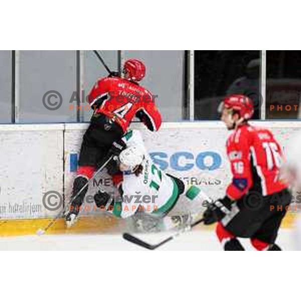 action during Alps League ice-hockey match between SIJ Acroni Jesenice and SZ Olimpija in Podmezakla Hall, Jesenice, Slovenia on January 13, 2018