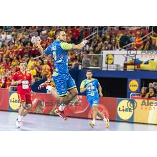 Slovenia’s Gasper Marguc (6) in action EHF European Championship match between Macedonia and Slovenia, in Arena Zagreb, Zagreb, on January 13, 2018 