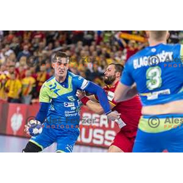 Slovenia’s Nik Henigman (5) in action EHF European Championship match between Macedonia and Slovenia, in Arena Zagreb, Zagreb, on January 13, 2018
