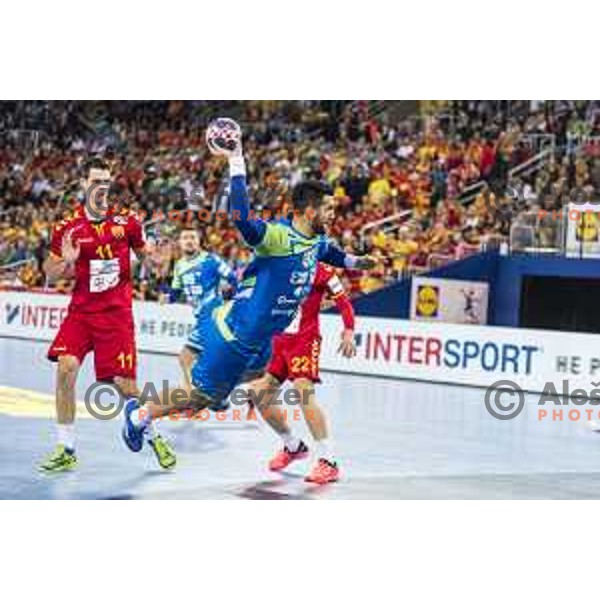 Slovenia’s Igor Zabic (33) in action EHF European Championship match between Macedonia and Slovenia, in Arena Zagreb, Zagreb, on January 13, 2018