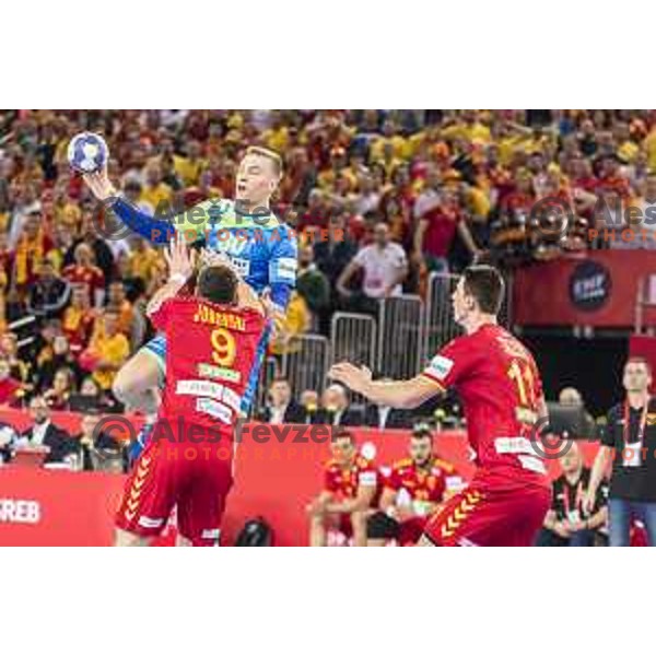 Slovenia’s Jan Grebenc (30) in action EHF European Championship match between Macedonia and Slovenia, in Arena Zagreb, Zagreb, on January 13, 2018