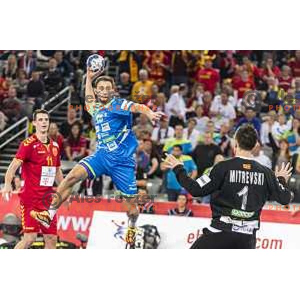Slovenia’s Darko Cingesar (13) in action EHF European Championship match between Macedonia and Slovenia, in Arena Zagreb, Zagreb, on January 13, 2018