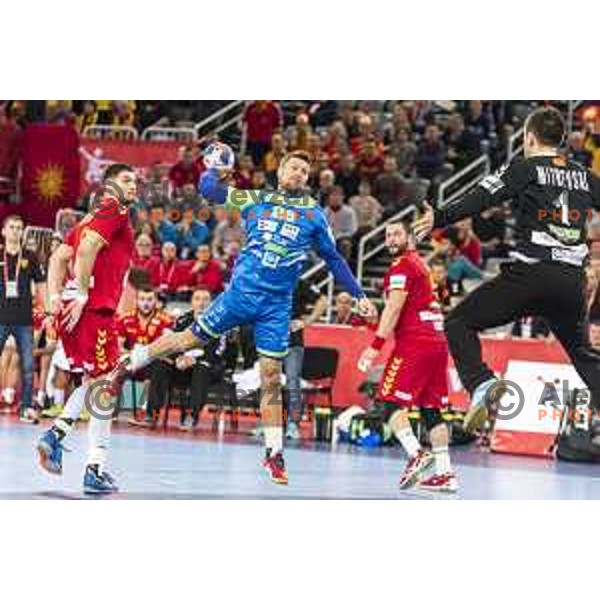 Slovenia’s Marko Bezjak (25) in action EHF European Championship match between Macedonia and Slovenia, in Arena Zagreb, Zagreb, on January 13, 2018